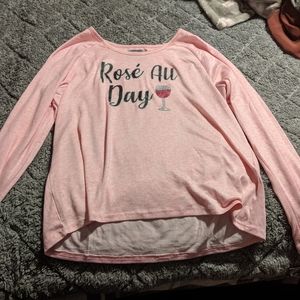Long sleeve rose all day pj shirt
